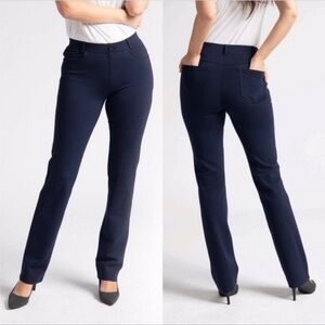 Betabrand Straight leg Dress yoga pants Jeanie Navy blue XXL Long